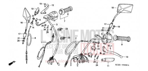 POIGNEE/LEVIER/EMBRAYAGE/ CABLE CM125CX de 1999
